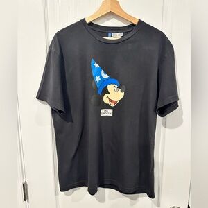 H&M Disney Mickey Mouse Fantasia Black Short Sleeve Shirt Size: Large